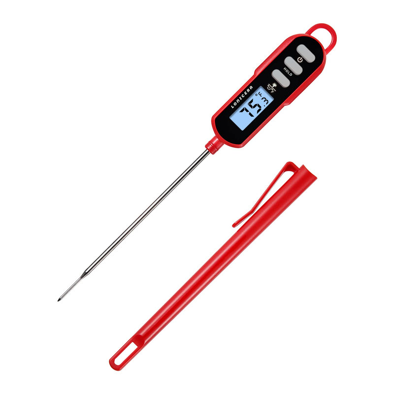Lonicera Digital Cooking Thermometer for Bread Baking, Food and Water Temperature Measurement. Waterproof and Long Stem with Meat Temp Guide,