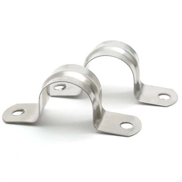 25PCS M25 (1 Inch) Conduit Clamps, Stainless Steel Two Hole Strap U Bracket Rigid Pipe Strip, Cable Clamp Hanger with 2 Holes Fit for 1 Inch Pipes OD