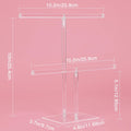 Jewelry Stand Necklace Holder, Acrylic Jewelry Display Holder, Necklace and Bracelet Hanging Organizer, Clear 2-Tier Tower Stand for Bangles,