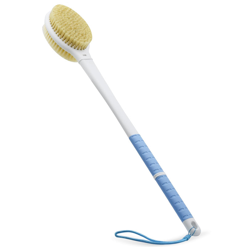 Shower Brush with Soft and Stiff Bristles,20.5" Extra Long Handle Dual-Sided Back Scrubber Bath Brush Body Exfoliator for Wet or Dry Brushing