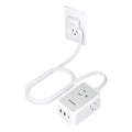 Small Flat Plug Power Strip, TESSAN Ultra Thin Extension Cord with 3 USB Wall Charger (1 USB C), 3 Outlets Mini Charging Station, 5 Ft Slim Plug