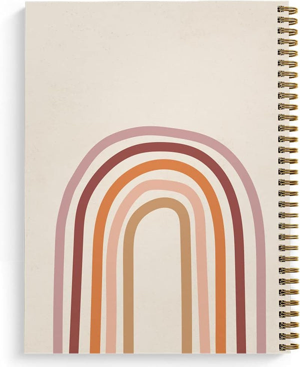 Softcover Trust the Journey 8.5" X 11" Motivational Spiral Health Journal/Notebook, 120 Daily Wellness Tracker Pages, Durable Gloss Laminated