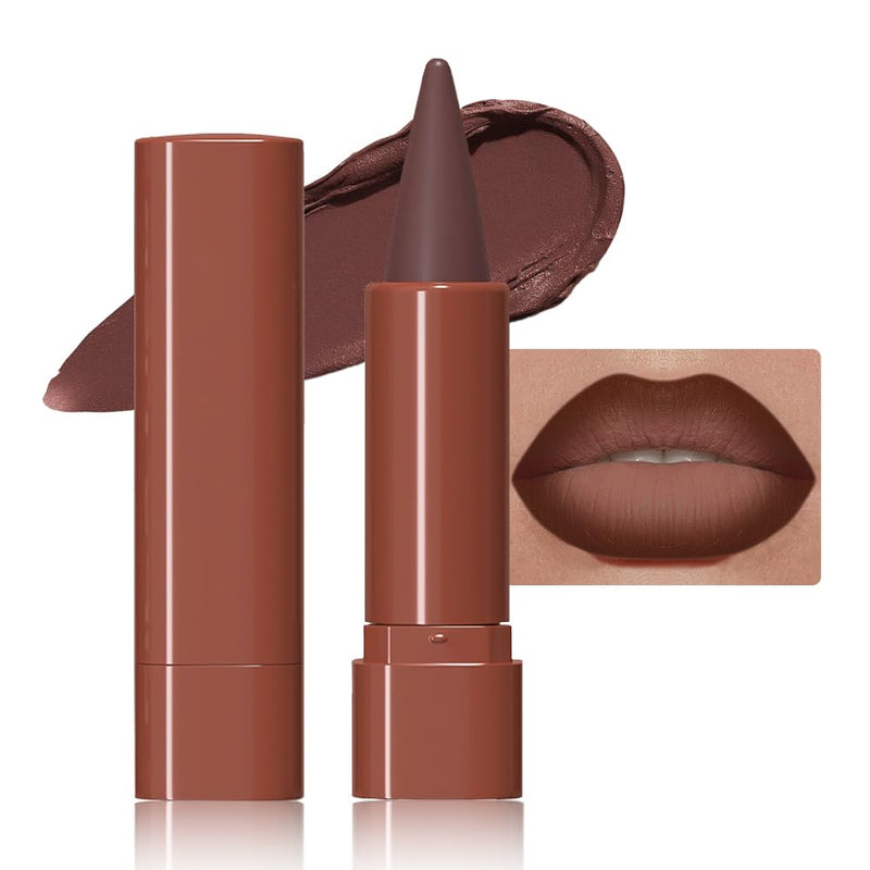 Maroon Gradient Matte Lipstick Crayon Lip Liner Pencil, Flawless Contour Gradual Ombre Effect Lip Pencil, for Women Long Lasting Waterproof Smudge