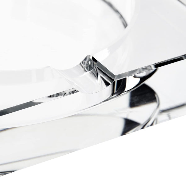 Juvale Glass Crystal Ashtray with Cut and 4 Slots for Cigars, Luxury Square Cigarette Holder for Men, Home, Office, Desk, Tabletop Decoration,