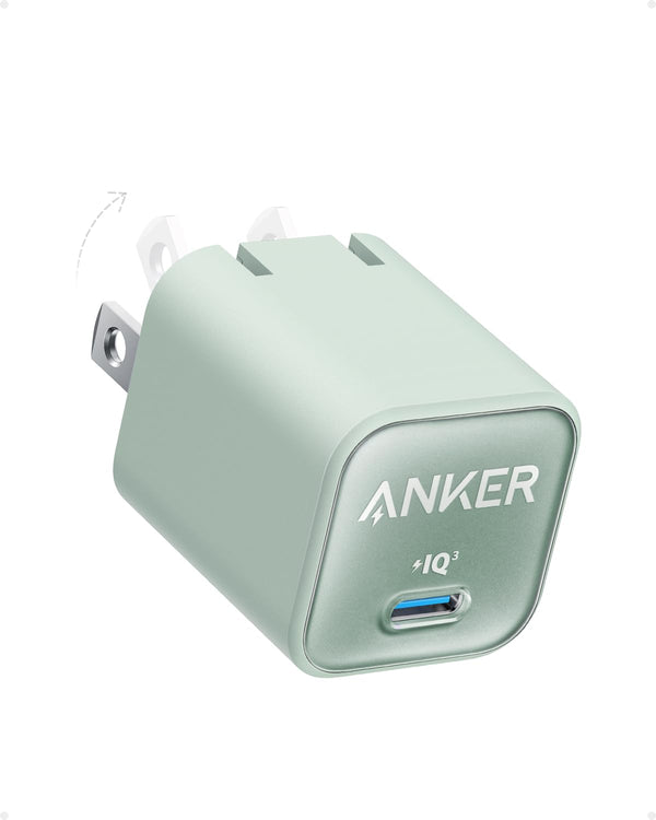 Anker Nano USB C Charger Block, 30W PIQ 3.0 Foldable Iphone Charger Fast Charging for Iphone 16/15 Series, Galaxy, Ipad, Compatible with Magsafe