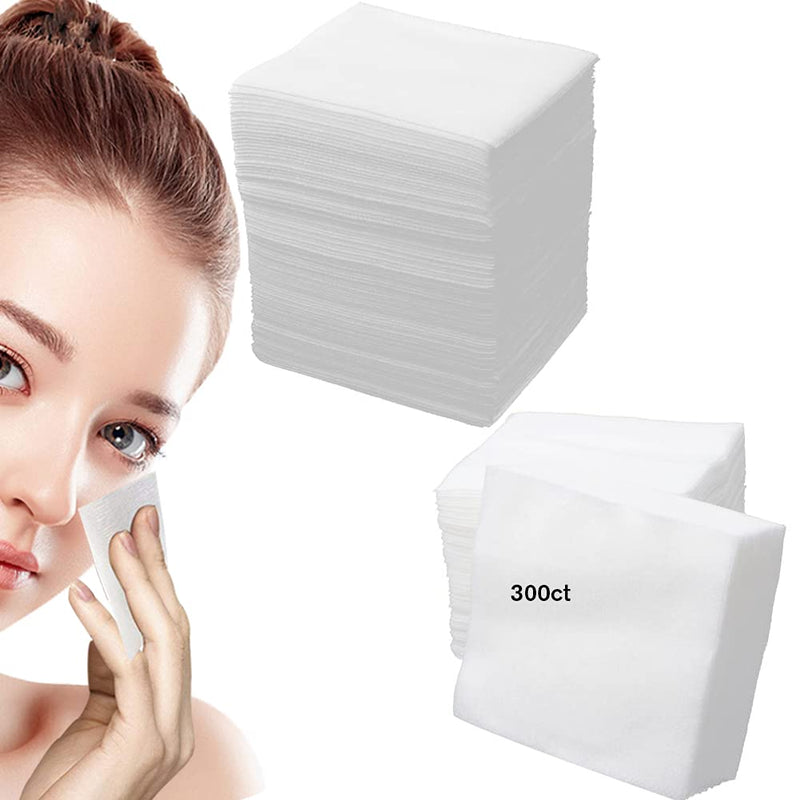 300 Pieces Disposable Esthetic Wipe Non-Woven Facial Cleansing Soft Salon and Spa Essentials,Lint-Free for Makeup Remove,2"X 2
