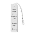 Metal Bookmark Gift, 'I Don'T Watch Porn. I Read It like a Fucking Lady' Stainless Steel Leaf Pendant Book Mark with Box for Women, Men, Friends,