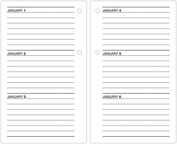 AT-A-GLANCE 2025 Desk Calendar Refill, Daily, 3-1/2" X 6", Standard, Loose-Leaf (E7175025)