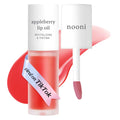 NOONI Korean Vegan Appleseed Lip Oil - Appleberry | Long-Lasting, Moisturizing, Plumping, Revitalizing for Dry Lips, Waterproof, No Peel Off,