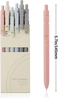 Ddaowanx Gel Pens, 6 Pcs 0.5Mm Quick Dry Black Ink Pens Fine Point Smooth Writing Pens, Cute Office School Supplies Gifts for Women