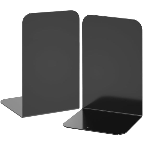 VFINE Bookends 1 Pair, Black Metal Book Ends, Heavy Bookends for Shelves, Book Stopper for Heavy Books, Book Organizer for Home Office School Supplies