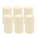 Stonebriar 6 Pack Tall 3 X 6 Inch 65 Hour Long Burning Unscented Ivory Wax Pillar Candles