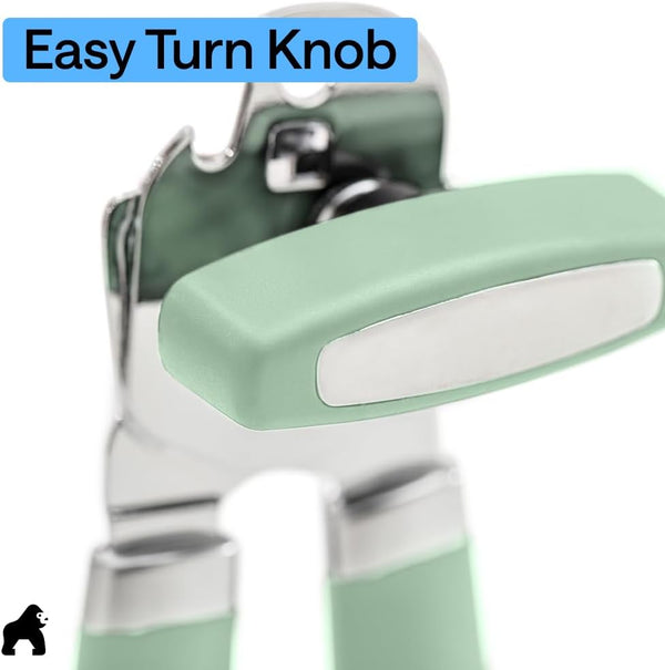 The Original GORILLA GRIP Heavy Duty Stainless Steel Smooth Edge Manual Can Opener and Bottle Openers, Soft Ergonomic Handle, Oversized Handheld