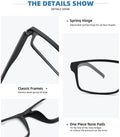 4 Pack Blue Light Blocking Glasses for Men Women,Rectangular Frame Computer Glasses with Spring Hinge,Anti Eyestrain/Uv Ray Eyeglasses