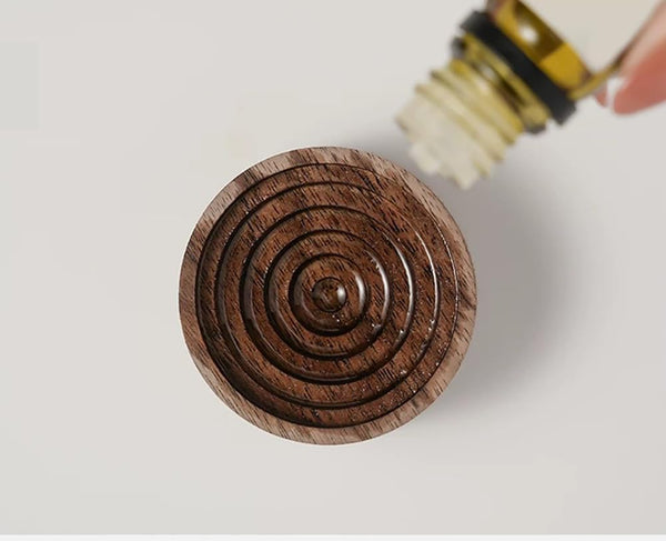 Wood Essential Oil Diffuser, Wooden Aromatherapy Diffuser, Small round Oil Diffuser for Home Office Car Yoga Rooms SPA Centers