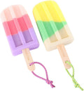 2Pcs Ice Cream Shaped Bath Ball Soft Bathing Towel Creative Bath Flower Shower Body Rubbing Towel Random Style Exfoliating Bath Sponge Body Sponge