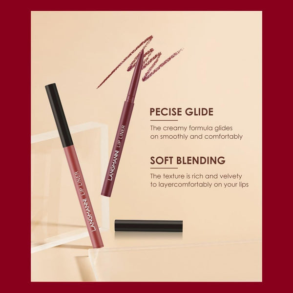 LANGMANNI 6 Matte Lipstick with 6 Lipliners Durable Makeup Set,Long-Lasting Non-Stick Cup Not Fade Waterproof Pigmented Velvet Lipgloss Kit Beauty