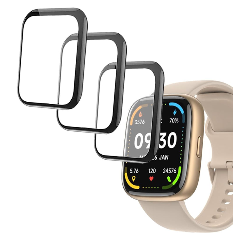 3D Smart Watch Screen Protectors Compatible with Jeejtek OYV TGW101 1.83â, and Faweio IDW26 1.83â, 3 Piece, Full Coverage