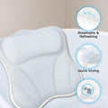 Bath Pillow for Tub Bathtub Pillow for Head and Neck 4D Air Mesh Spa Bath Tub Pillow Headrest with Non-Slip 6 Strong Suction Cups Luxury Bathtub