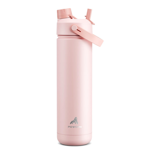 26 Oz Insulated Water Bottle with 2-In-1 Straw and Spout Lid, Keep Cold 24H, Leak-Proof, Fits in Car Cup Holder, Stainless Steel Water Bottle for