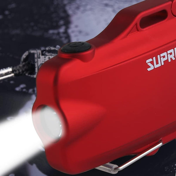 SUPRUS Waterproof 3 Modes of Flashlight Windproof Lighter Dual Arc Electric Rechargeable Dual Arc Plasma Lighters with Survival Emergency Whistle