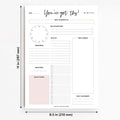 Bliss Collections Daily Planning Pad, to Do List Notebook - Undated Tear-Off Sheets Notepad - Work Calendar, Organizer, Scheduler for Goals, Tasks