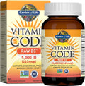 Garden of Life Vitamin D, Vitamin Code Raw D3, Vitamin D 5,000 IU, Raw Whole Food Supplements with Chlorella, Fruit, Veggies & Probiotics for Bone