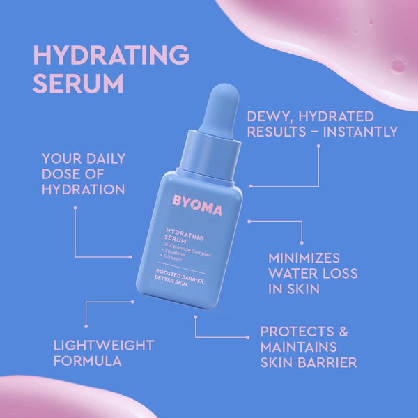 BYOMA so Hydrating Set - Barrier Repair Skincare Set - Creamy Jelly Cleanser, Hydrating Face Serum & Ceramide Face Moisturizer for Dry Skin - anti