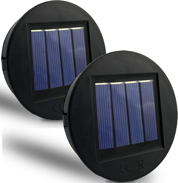 Replacement Solar Light Parts, 2 Pack Solar Lights Replacement Top 3.15In, 8 Lumens LED Solar Panel Lantern Lid Lights, Outdoor Lantern Solar