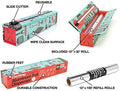 Chicwrap BBQ Tools Refillable Foil Dispenser - Includes 12"X 30' Roll of Professional Aluminum Foil - Reusable Dispenser W/Slide Cutter - Ideal