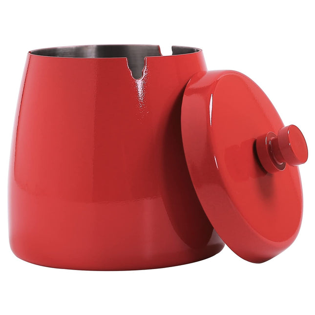 Extra Large Ashtray with Lid for Cigarette, Stainless Steel Smokeless Odorless Windproof Ash Tray for Home Office Tablet