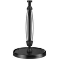 Paper Towel Holder Countertop, One-Handed Tear, Stainless Steel, Weighted Base, Black, Paper Towel Roll Holder Stand with Ratchet Mechanism for