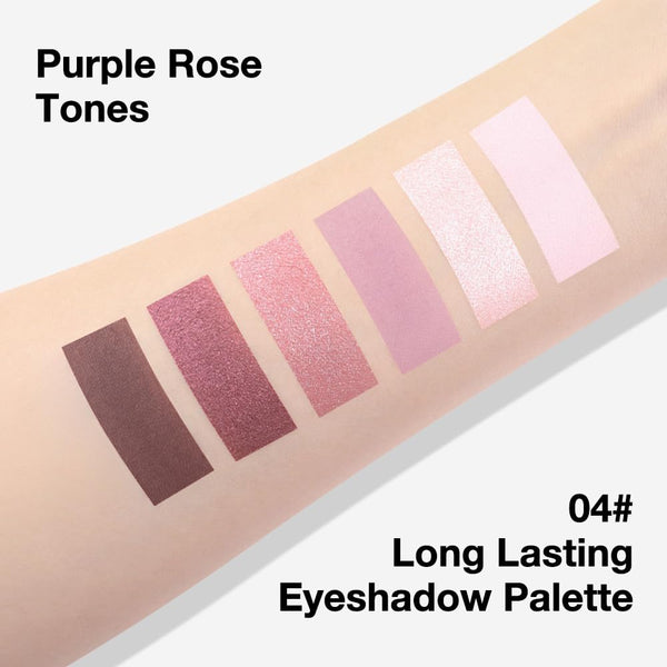 Kaely 6 Colors Mini Rose Gold Pink Eye Shadow Palette Makeup, Neutral Matte Shimmer Eyeshadow Palette for Older Women Highly Pigmented Waterproof,