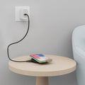 Amazon Basics 15W Qi Certified Wireless Phone Charger Pad, Fast Charging Pad for Iphone 16/15/14/13/12/11/X, Samsung and More, with USB Cable, Black
