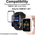 3D Smart Watch Screen Protectors Compatible with Jeejtek OYV TGW101 1.83â, and Faweio IDW26 1.83â, 3 Piece, Full Coverage