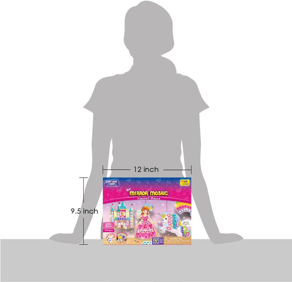 Imagimake Mirror Mosaic Princess & Unicorn Kids Art Set | DIY Art & Craft Kits | Foil Stickers for Kids | Travel Toys | Birthday Gift for Girls