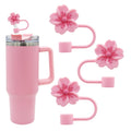 3Pcs Cherry Blossom Silicone Straw Cover Cap for Stanley Cup,Straw Topper 10 Mm 0.4 in Reusable Straw Tips Lids,Flower Straw Tip Covers Gift for