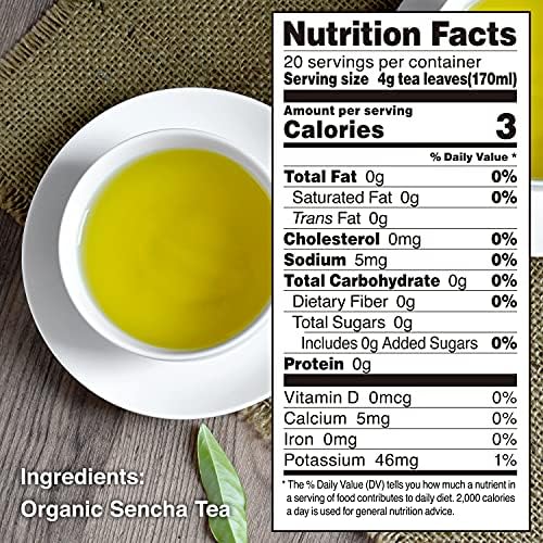 Chaganju Green Tea Leaves Sencha, JAS Certified Organic, Japanese Green Tea, Uji-Kyoto, 80G Bag, Sencha Green Tea, Loose Leaf?Yamasan?