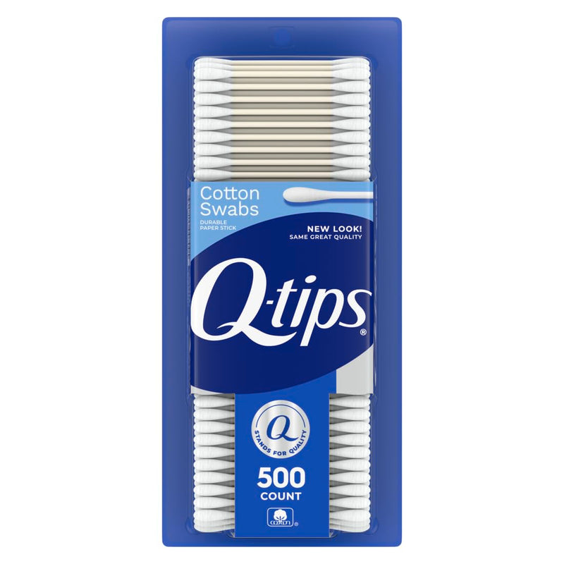 Q-Tips Cotton Swabs for Hygiene and Beauty Care Original Cotton Swab Made with 100% Cotton 500 Count