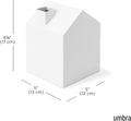 Umbra Casa Tissue Box Cover - Adorable House Shaped Square Tissue Box Holder for Bathroom, Bedroom or Office, White