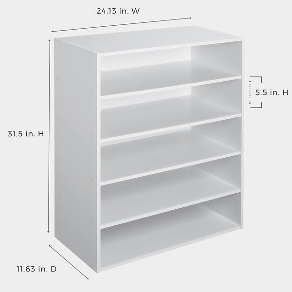 Closetmaid 1565 Stackable 5-Shelf Organizer, White