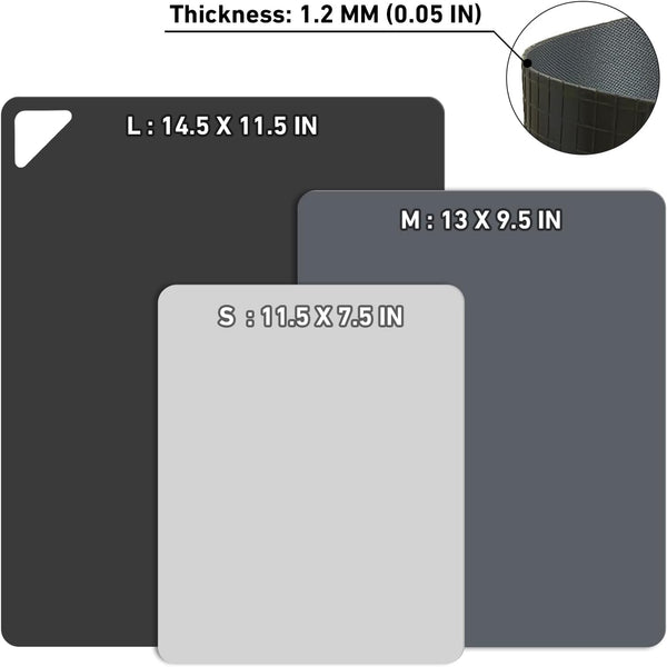 WK Flexible Plastic Cutting Boards Mats for Kitchen, Flexible Non Slip Cutting Mat, Thin Cutting Sheets, BPA Free, Dishwasher Safe, Multi Sizes
