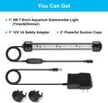 4W 7.5Inch Submersible Aquarium Light Underwater Fish Tank Light LED Aquarium Light Bar with Timer Auto On/Off and Dimmer Adjustable Brightness, 1