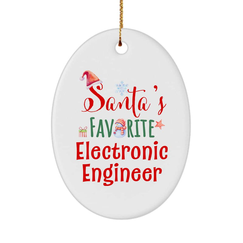 Santa'S Favorite Electronic Engineer Ornament Gifts - Oval Shaped - Birthday Christmas Tree Party Decor - Him Her Boss Coworker Friend Thank You