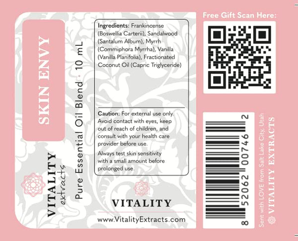 Vitality Extracts Skin Envy - Face Moisturizer Serum, Coconut Oil, Collagen, Vitamin E, Vegan, Frankincense Essential Care, Sandalwood Soothing,
