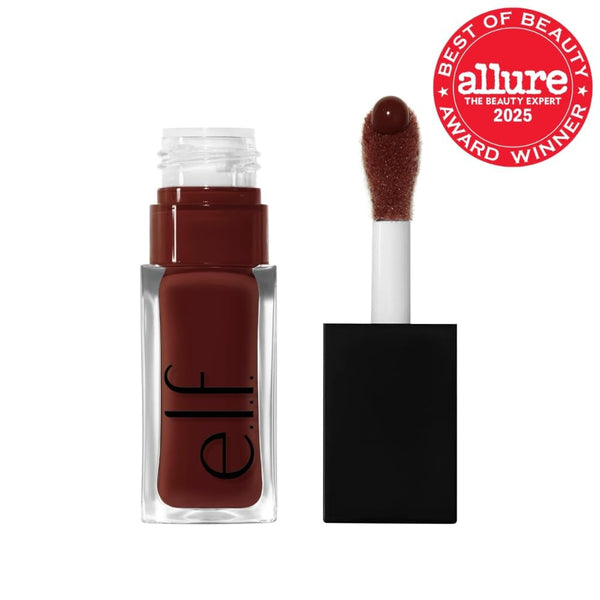 E.L.F. Glow Reviver Lip Oil, Nourishing Tinted Lip Oil for a High-Shine Finish, Infused with Jojoba Oil, Vegan & Cruelty-Free, Hot as Fudge
