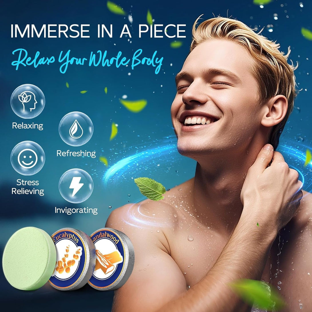 Dad Gifts for Fathers Day from Daughter Son Wife:Shower Steamers for Men, Shower Bombs Aromatherapy with Natural Essential Oils, Relaxation & Self Care Birthday Gifts for Men Husband Him