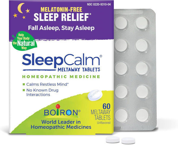 Boiron Sleepcalm Sleep Aid for Deep, Relaxing, Restful Nighttime Sleep - Melatonin-Free and Non Habit-Forming - 60 Count