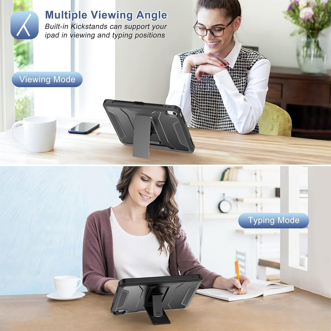 Soke Case for Ipad (A16) 11Th Generation 11-Inch 2025, Ipad 10Th Generation 10.9-Inch 2022, with Built-In Screen Protector and Kickstand, Rugged Full Body Protective Cover - Black