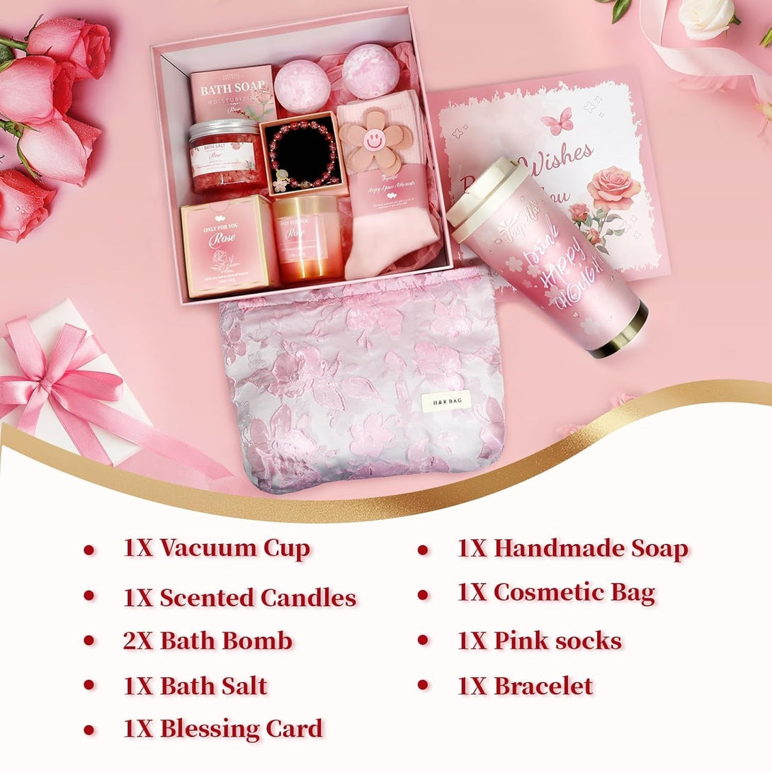 Mother'S Day for Mom, Gift Baskets for Women, Birthday Gift for Women Her Friend Sister Wife Coworker Graduate Teacher, Bath Sets for Woman Gift, Valentines Day Gifts for Her